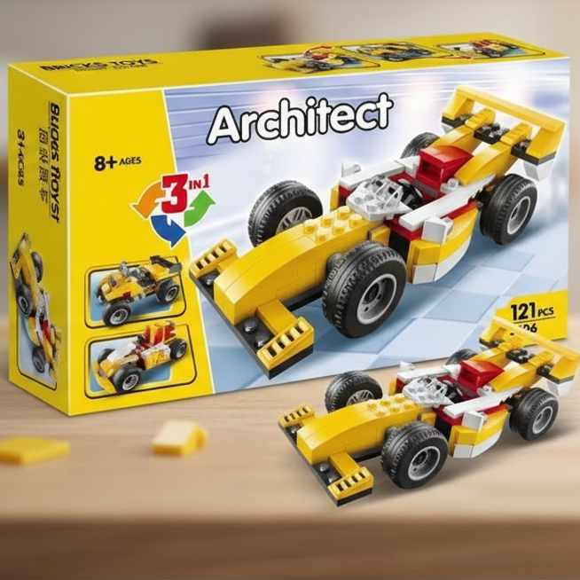 Architect Super Racer 3-in-1 Building Blocks Set – (121 Pieces | 3106)