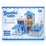 DIY Doll House Villa Set For Kids - Blue