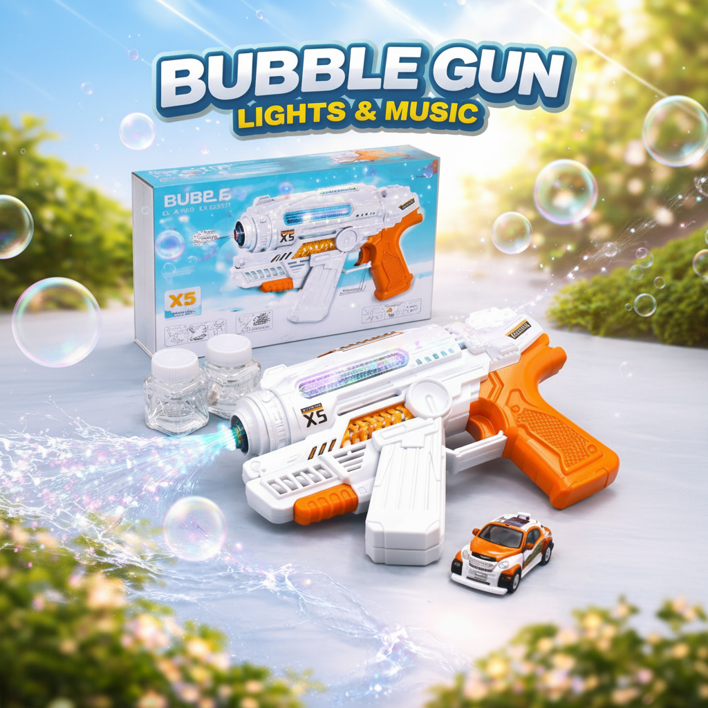 Automatic Bubble Machine Gun with Lights & Music (999S-24)