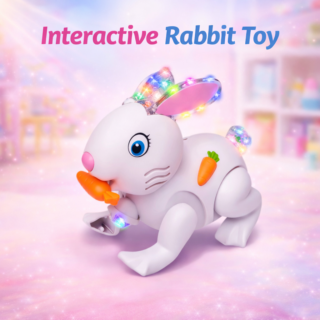 Jumping and hopping rabbit toy for kids, cute battery operated bunny toy