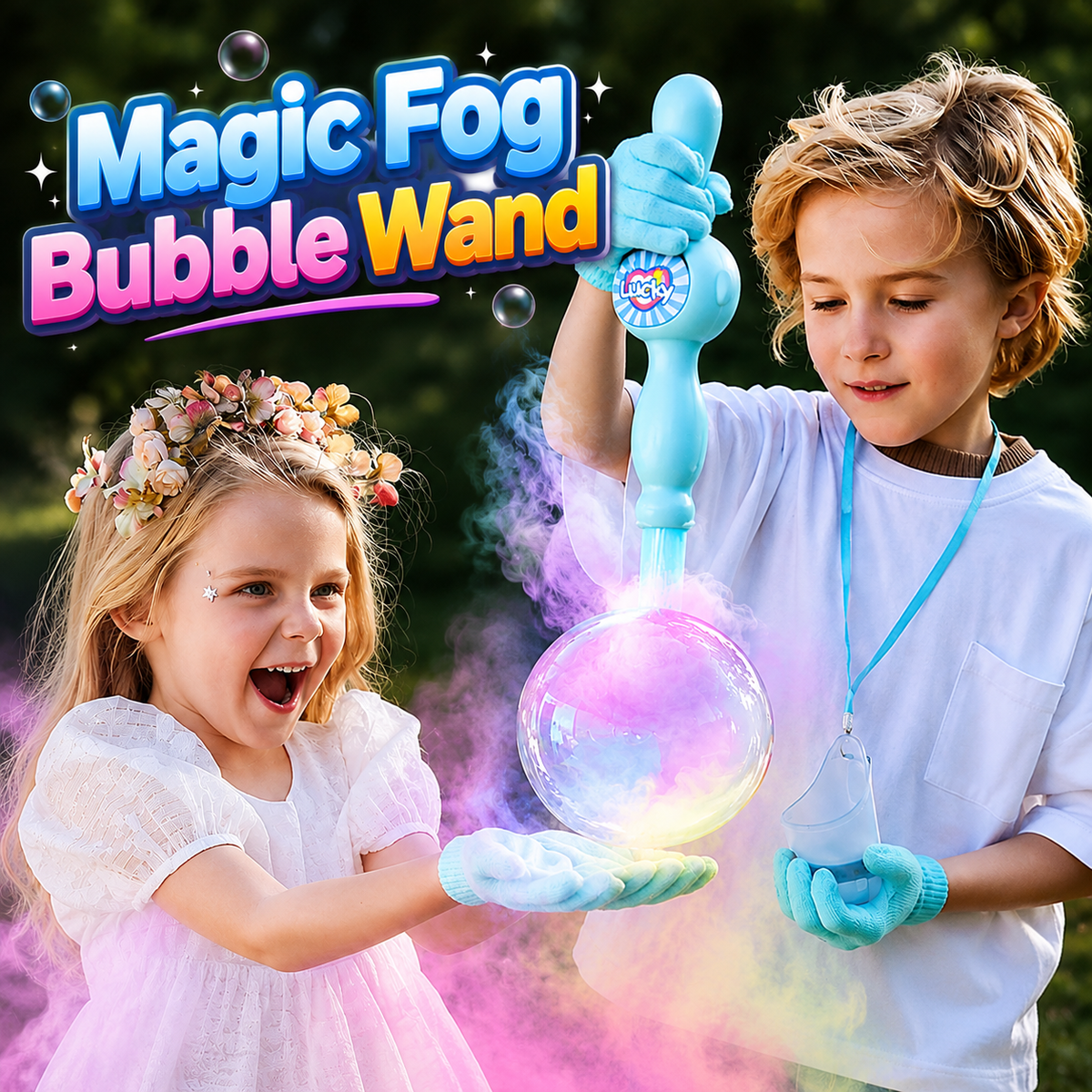Magic Fog Bubble Wand – Colorful Smoke Bubble Machine Toy for Kids 991-B-1