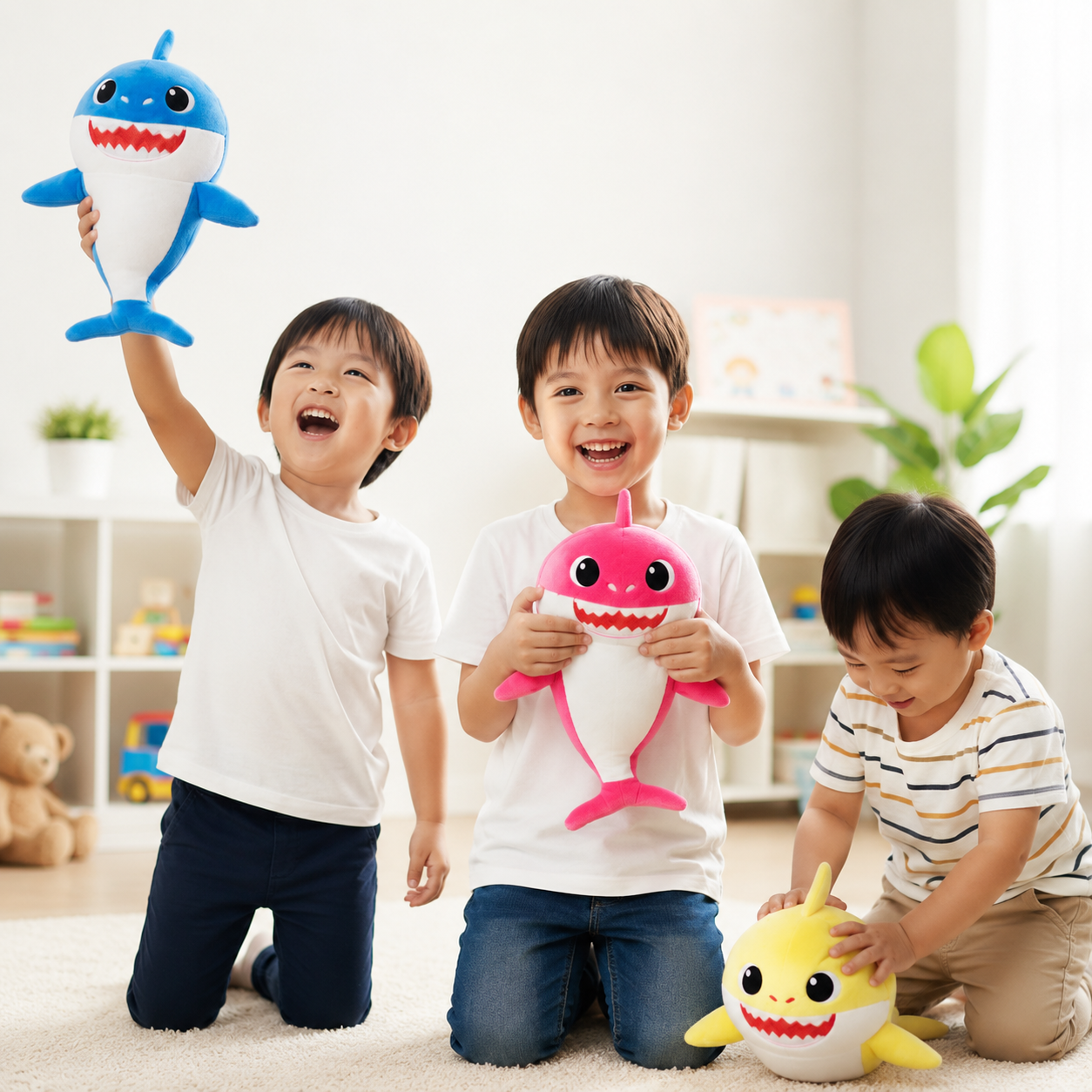 Soft Baby Shark Plush Toy For Kids (25cm | Random Color)