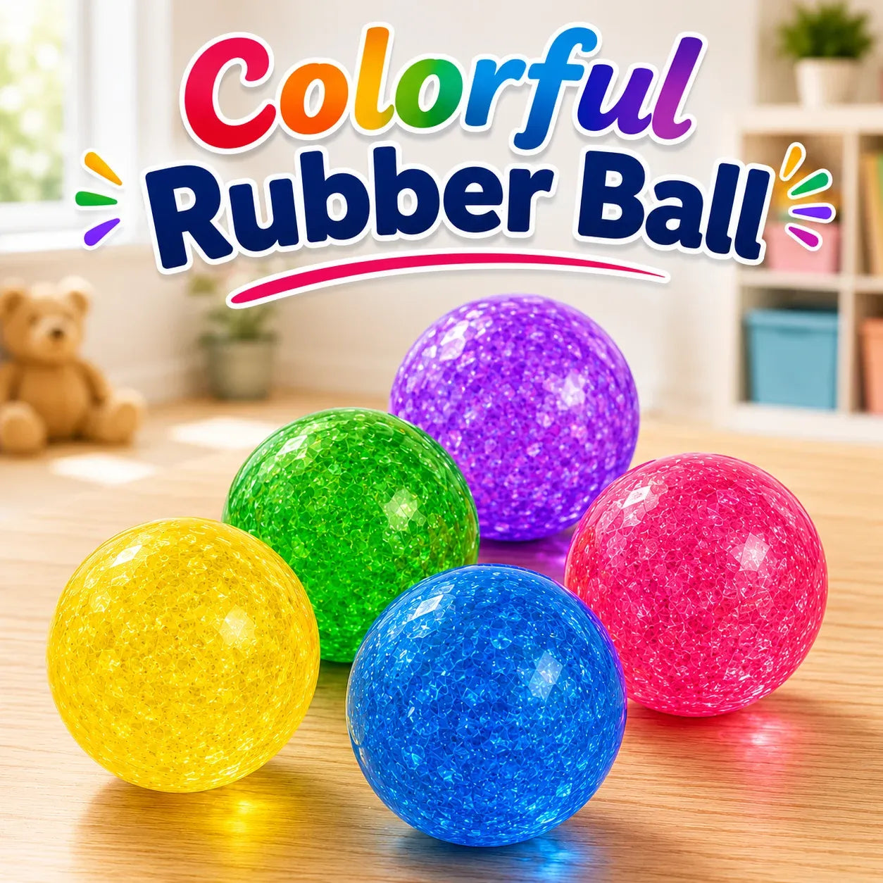 3-in-1 Kids Creative and Active Play Toy Bundle with Balloon Car Drill Set and Rubber Ball