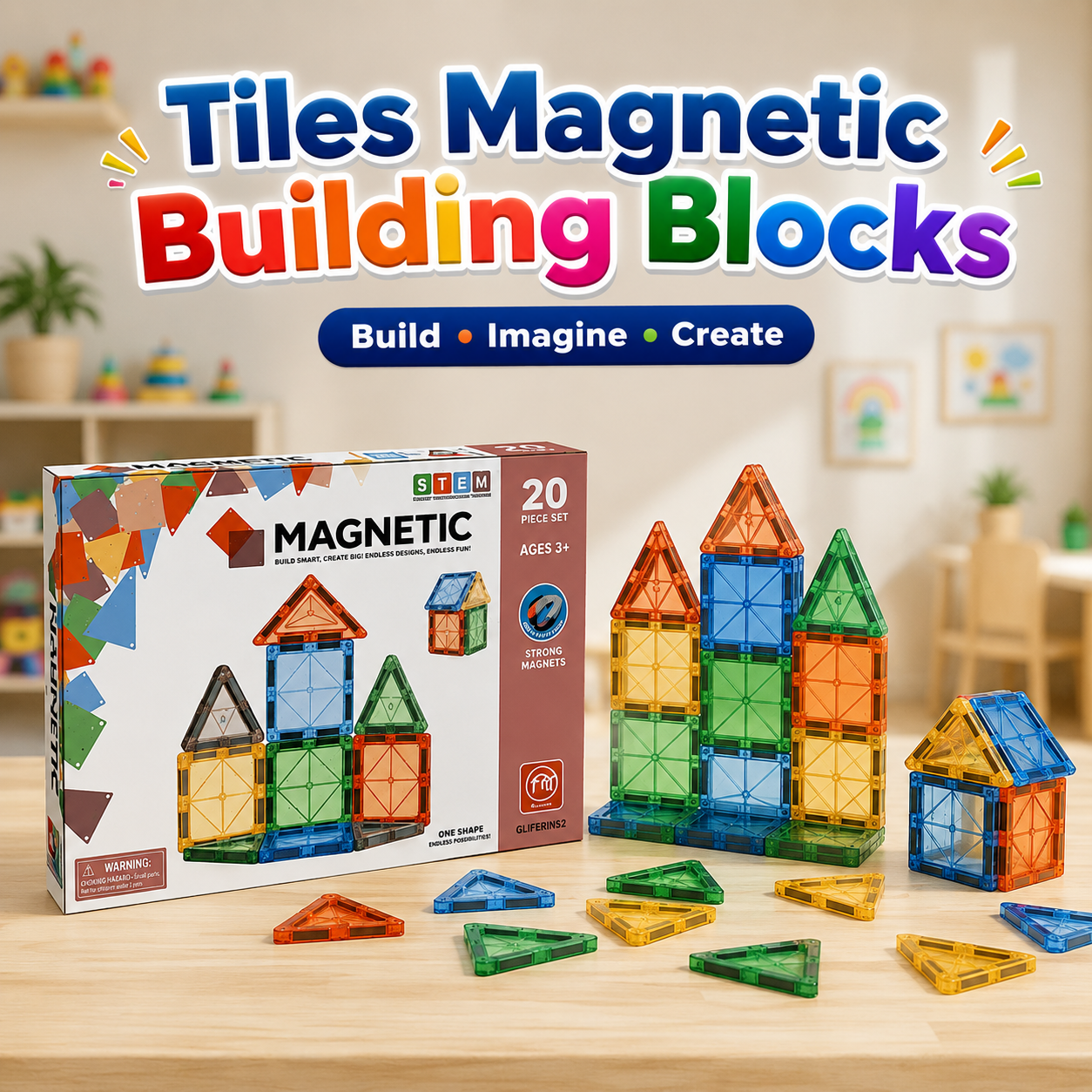 Tiles Magnetic Building Blocks for Kids