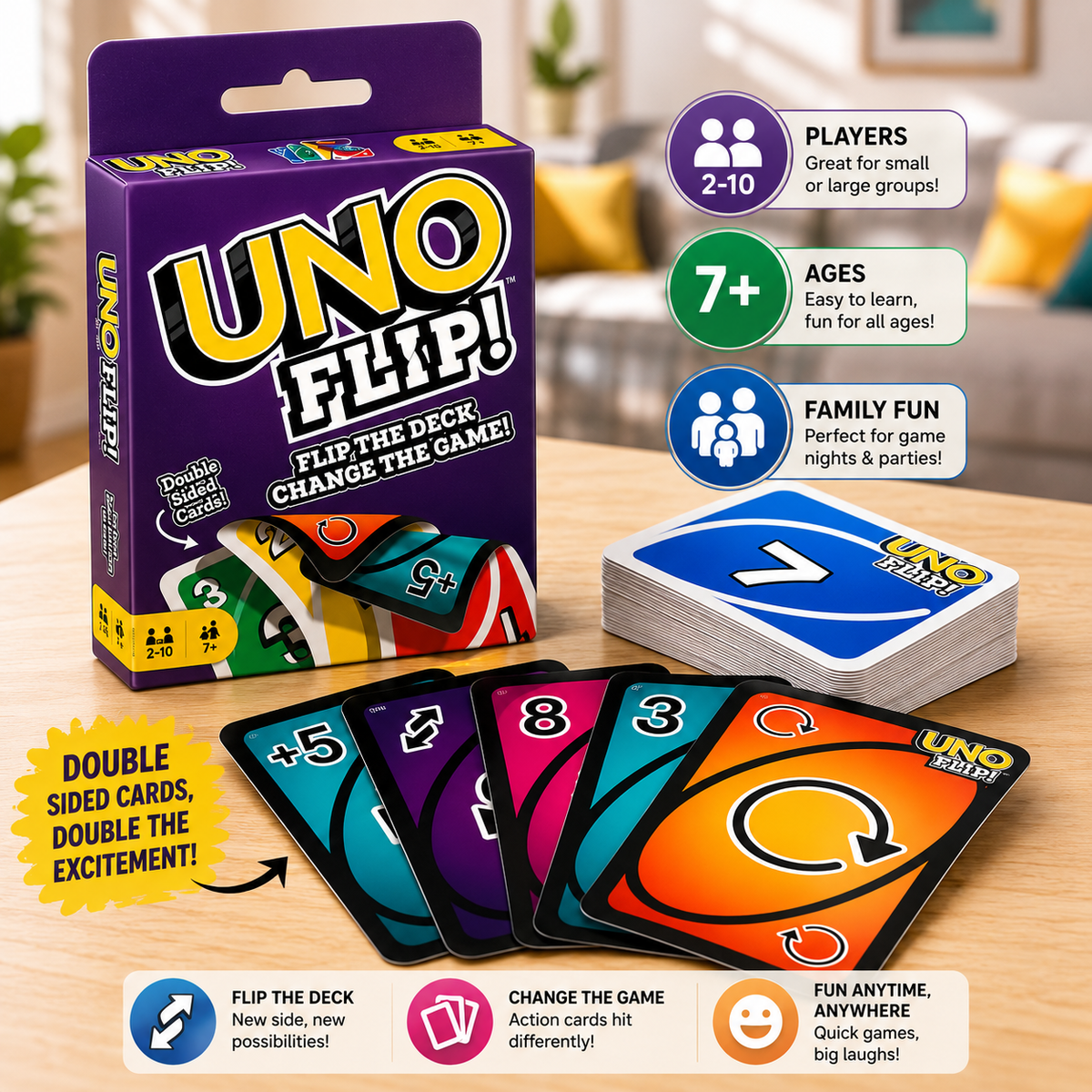 UNO Flip Card Game for Family & Friends (03)
