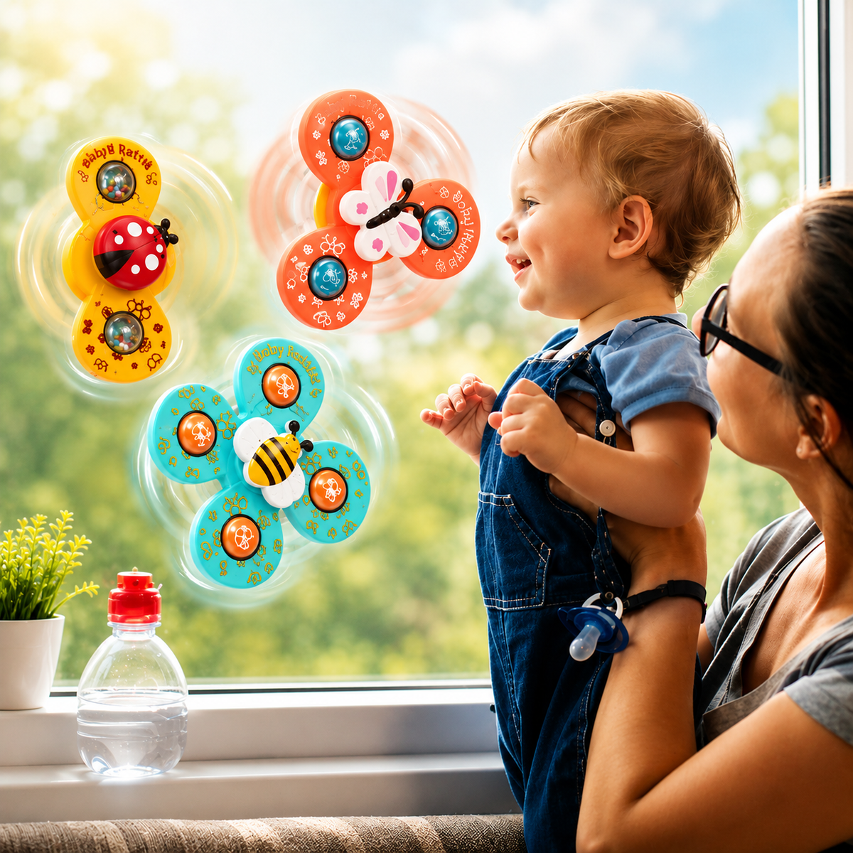 3 in 1 Baby Rattles Set with Suction Cup Spinner Toy (6329)