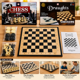 2 in 1 Chess & Draughts Wooden Board Game Set for Kids & Family (1258)