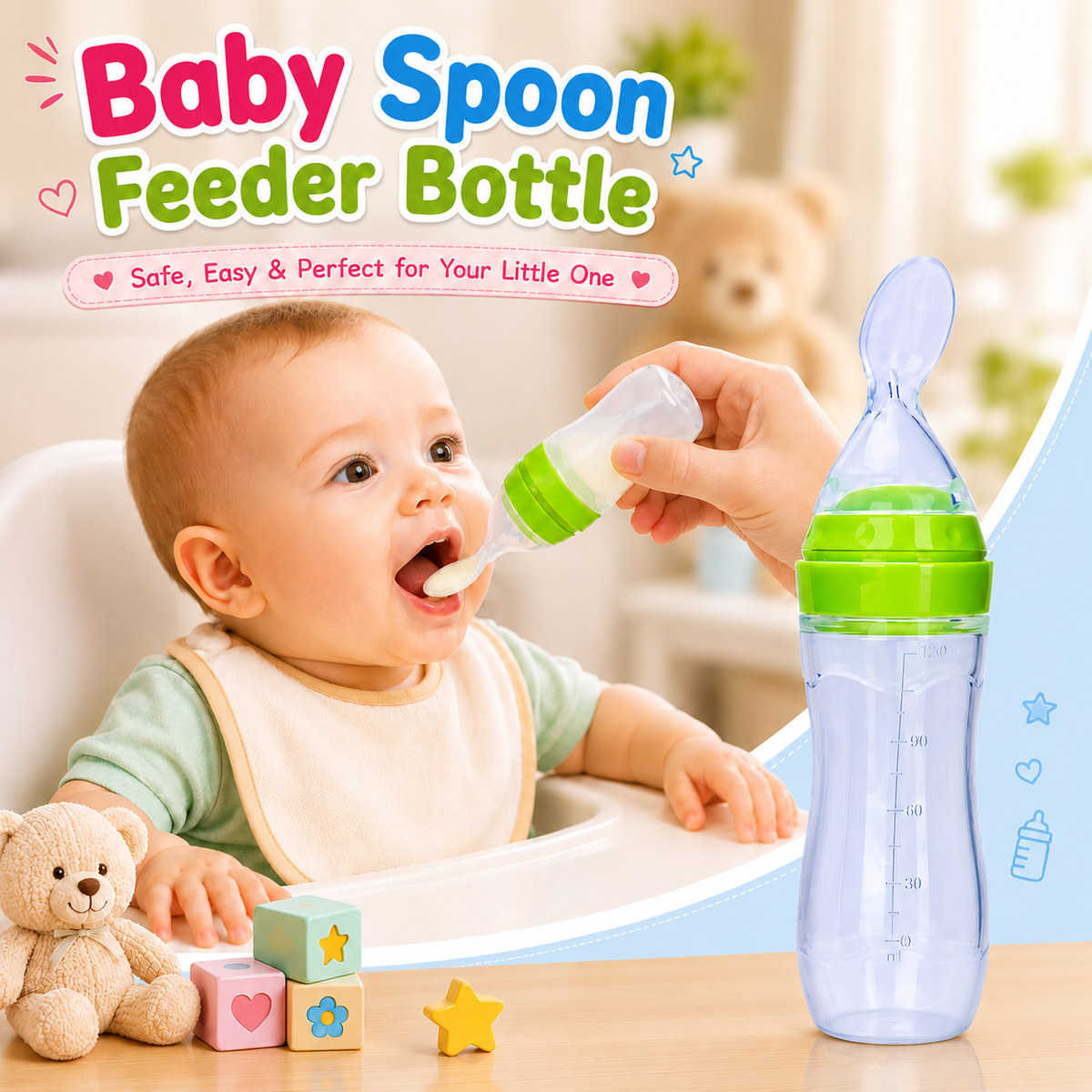 Silicone Baby Spoon Feeder Bottle for Infants & Toddlers (A1644)