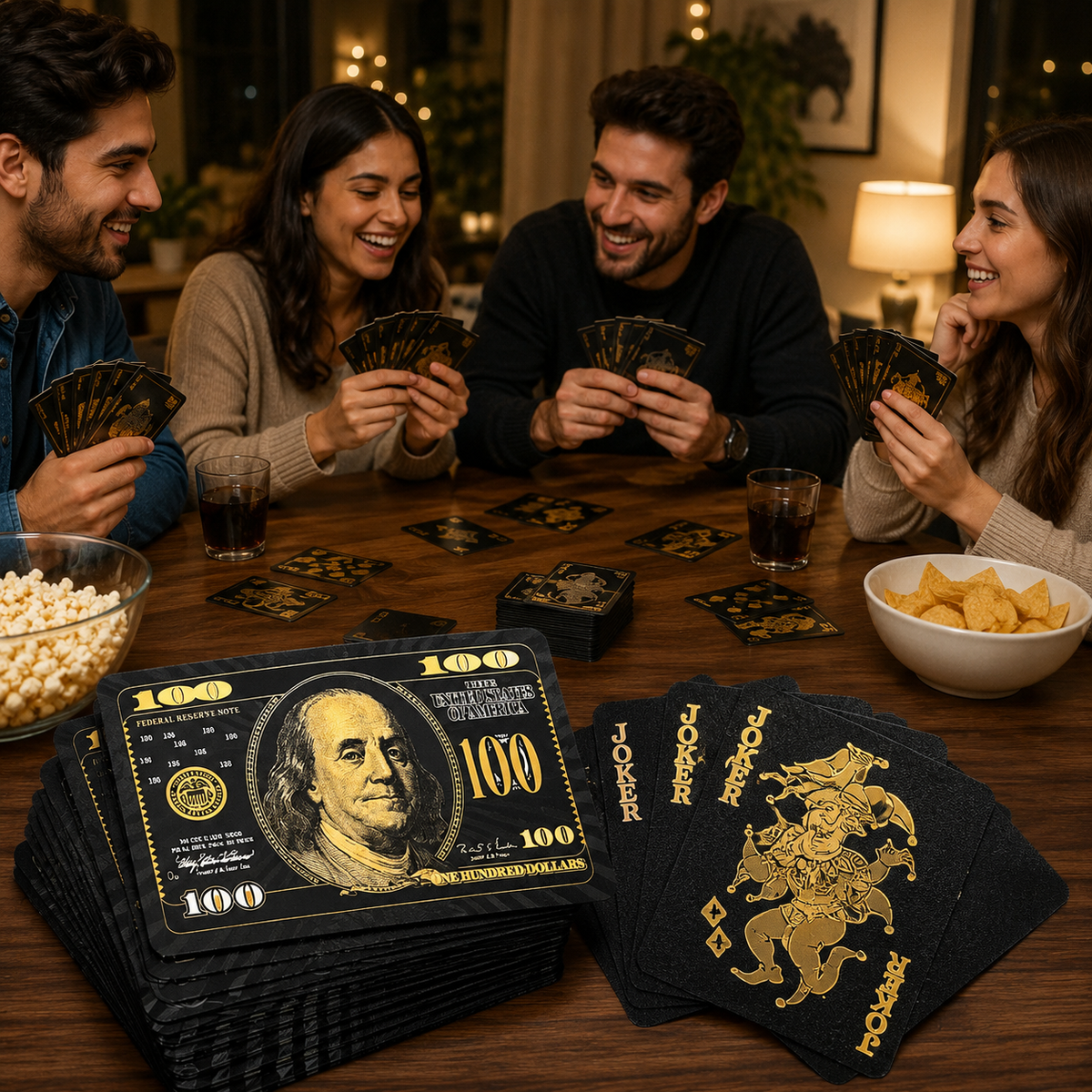 Premium Black & Gold Plated Design Playing Cards (1977)