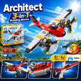 Architect 3-in-1 Fighter Jet, Boat & Airplane Building Blocks (241+ Pcs | 3111 )