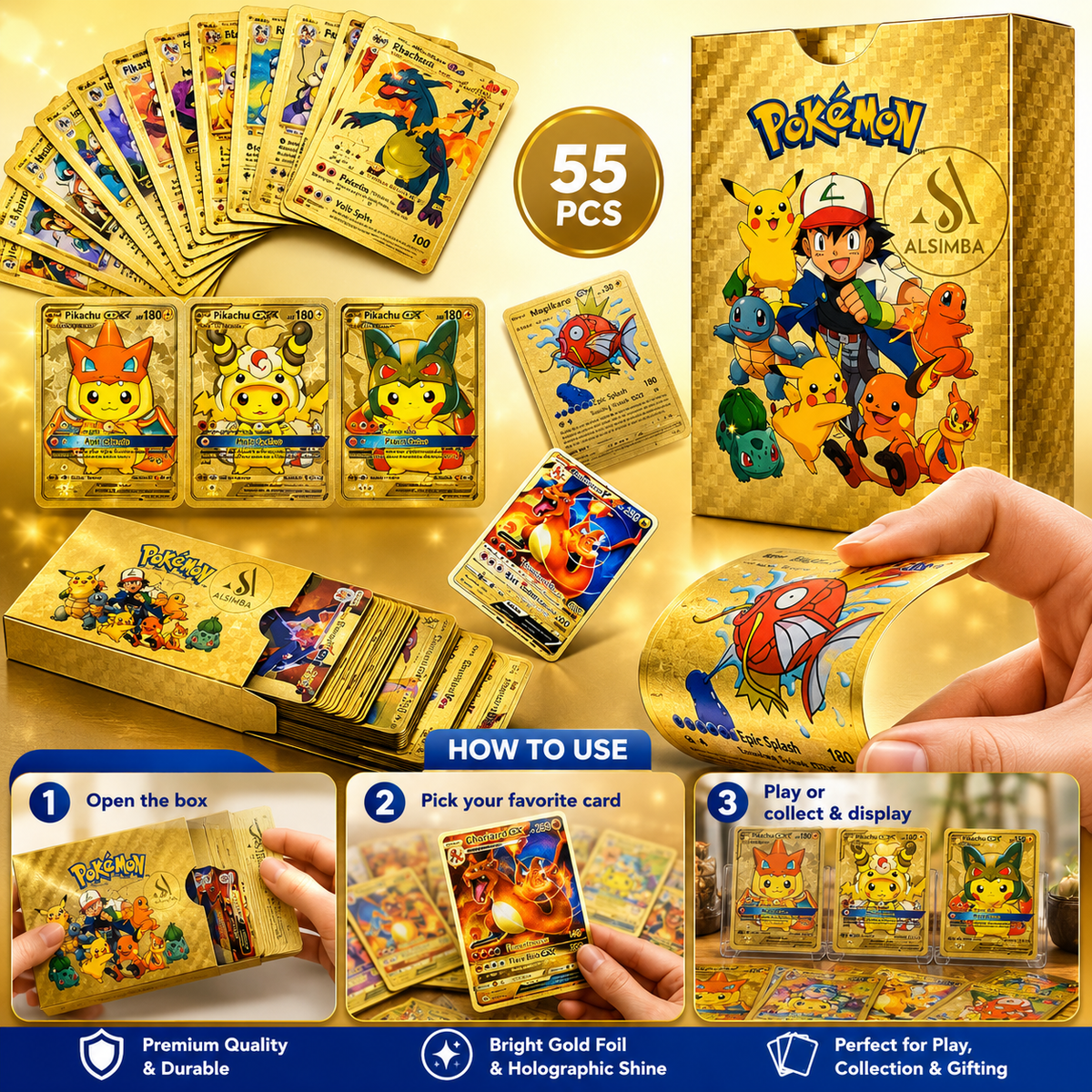 Pokémon Multicolor Foil Cards For Kids (2679)