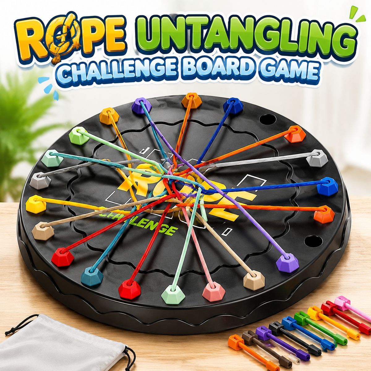 Rope Untangling Challenge Board Game for Kids & Family (KJ134)