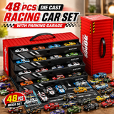 48 Pcs Mini Diecast Toy Cars Set for Kids With Container (366-160)