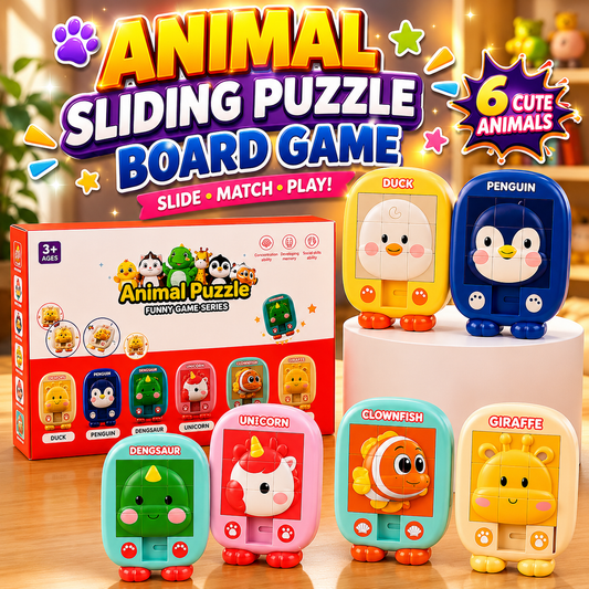 Animal Sliding Puzzle Board Game For Kids (Random Design | 761-14)