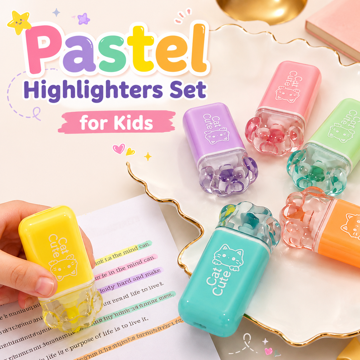 Pastel Highlighters Set for Kids (Pack Of 6) (XYH-173-6)