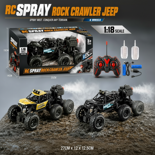 RC Spray Rock Crawler Jeep 1:18 Scale (299B)