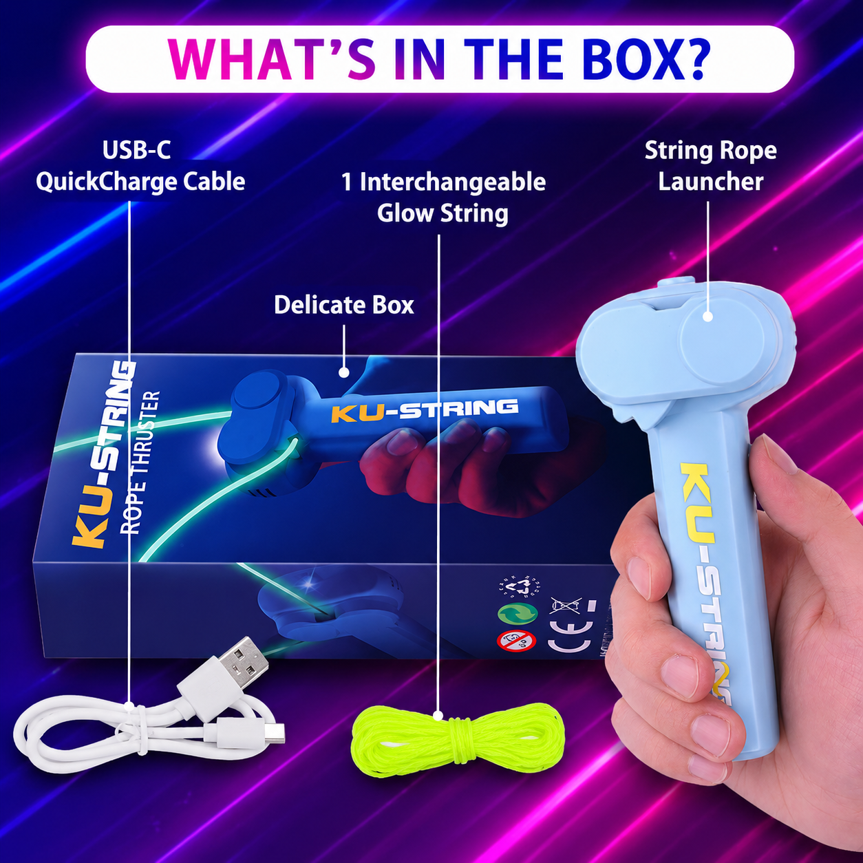 String Launcher Rope Thruster Fidget Toy For Kids