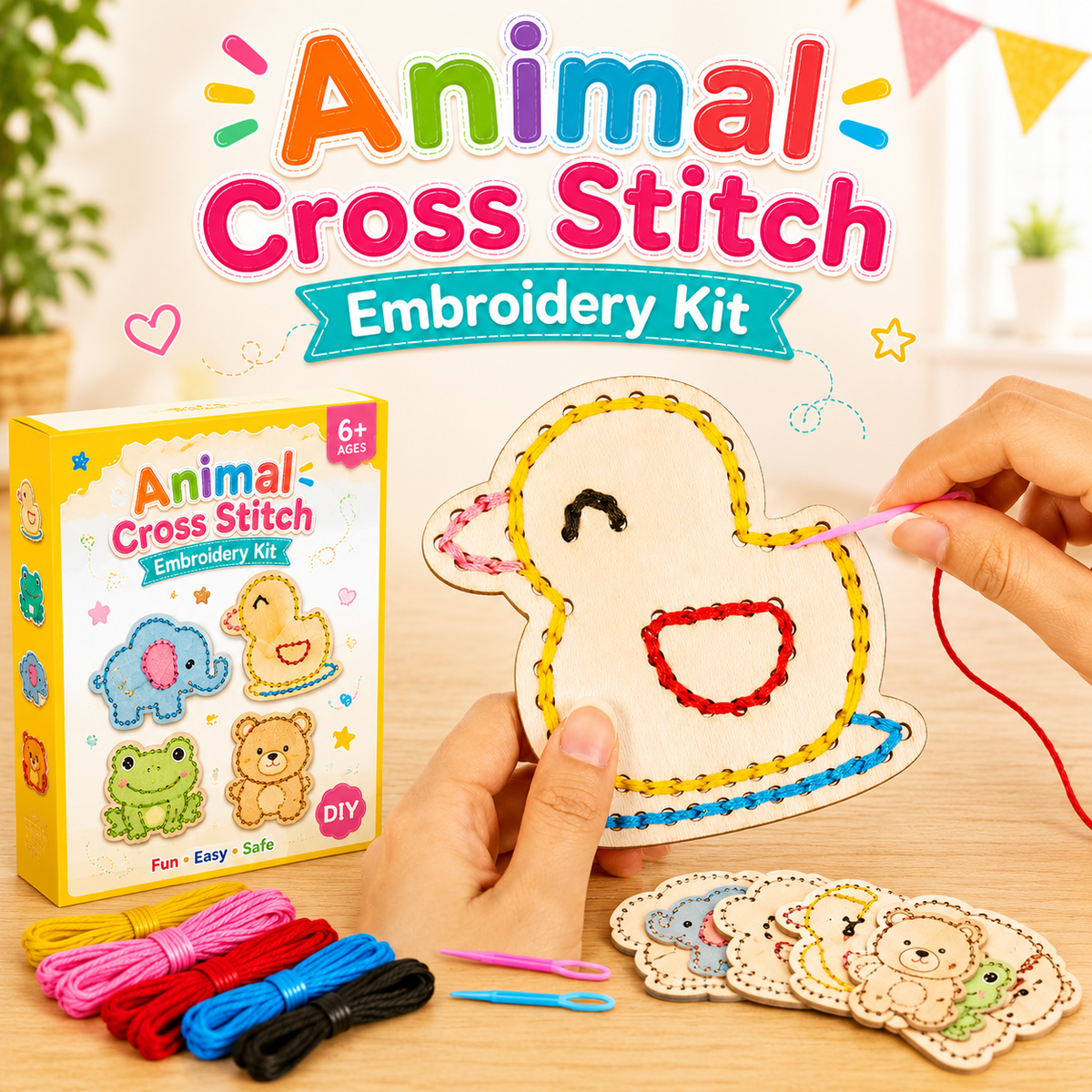 DIY Wooden Animal Cross Stitch Embroidery Kit (2025-29)