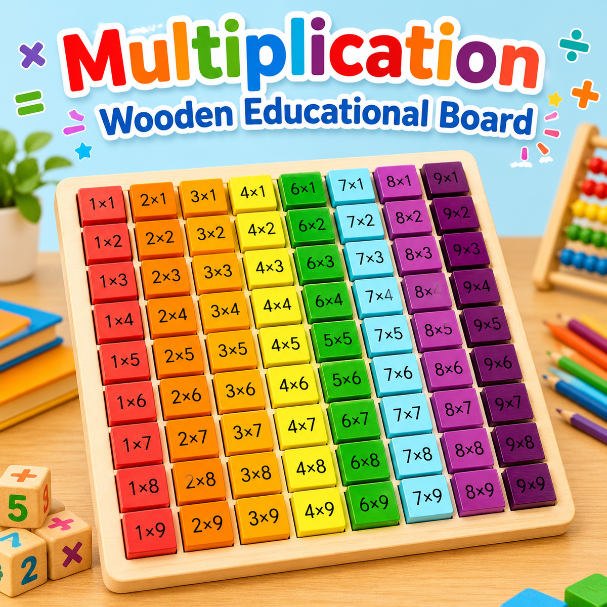 Multiplication Wooden Montessori Educational Board (2025-22)