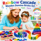 Rainbow Cascade Wooden Domino Bricks Set (2025-52)