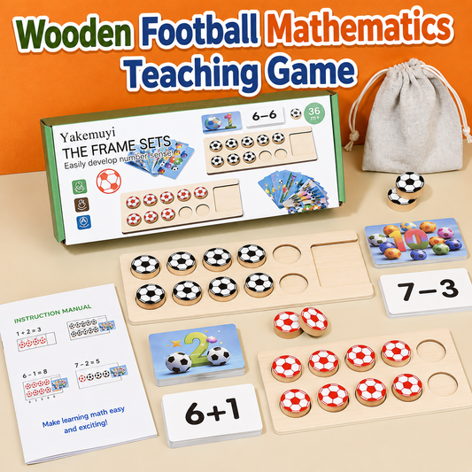Children Wooden Puzzle Football Mathematics Teaching Game - Toynix.pk