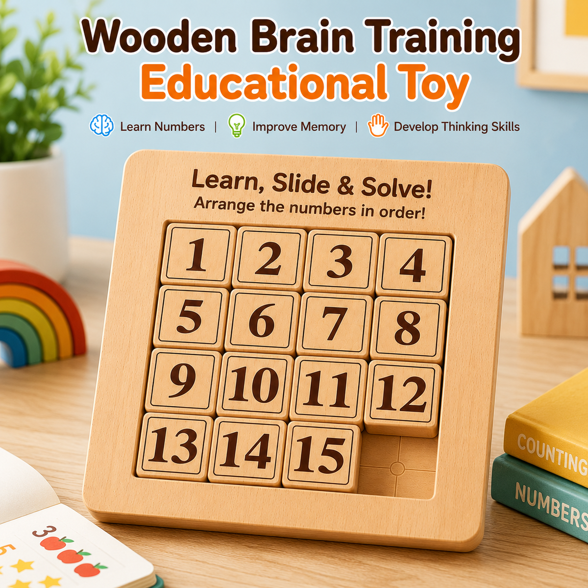 Wooden Learning Number Sliding Math Puzzle For Kids (2025-51)