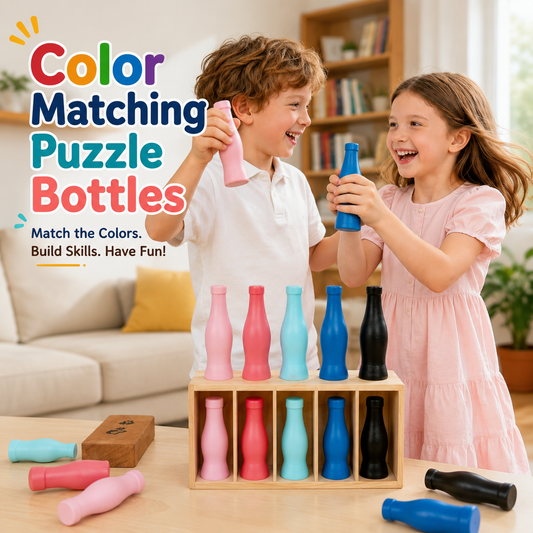 Color Matching Puzzle Bottles – 10pcs Set with Storage Box - Toynix.pk