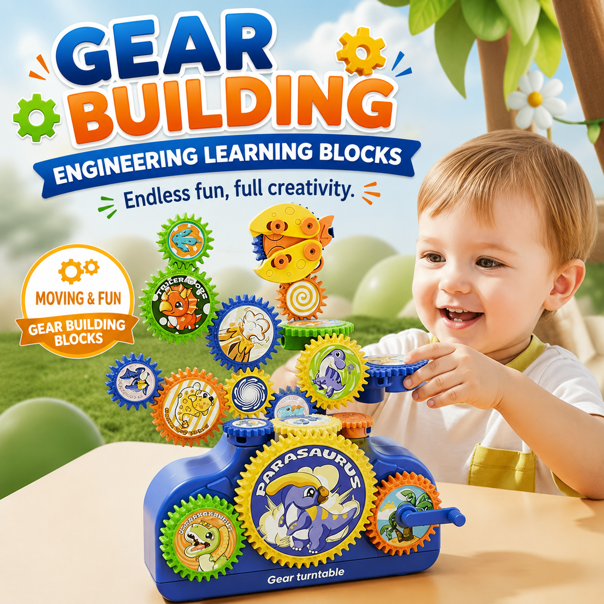 Gear Building Electric & Manual Engineering Learning Blocks for Kids (217)