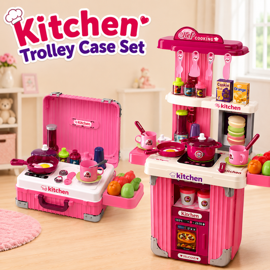 Kitchen Trolley Case Set Pretend Play for Kids - Toynix.pk