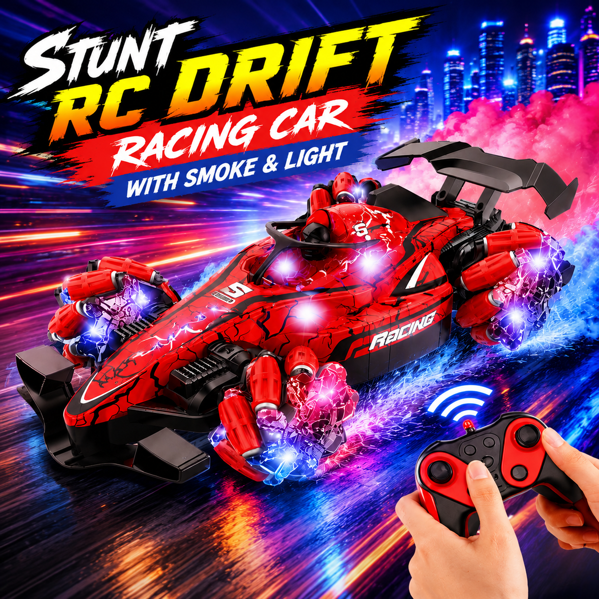 Stunt RC Drift Racing Car with Smoke & Light (S280)