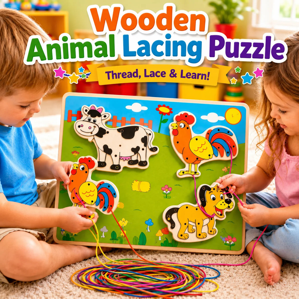 3-in-1 Kids Mask, Water Gun & Lacing Puzzle Toy Bundle (2025-34/648-28/BJ0053)