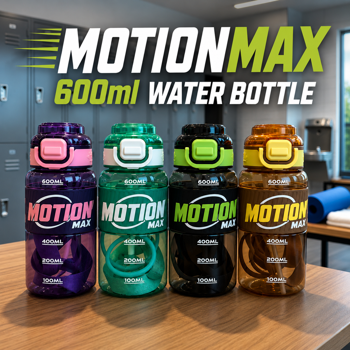 MotionMax 600ml Water Bottle (Random Color) (029-36)