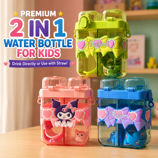 Premium 2 in 1 Water Bottle For Kids (Random Colors) | 029-44