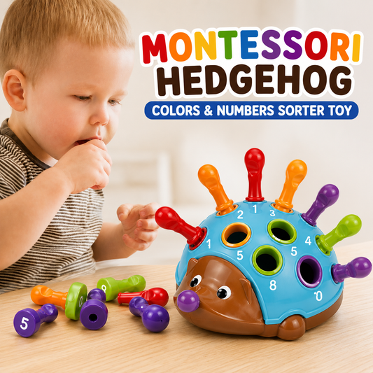 Montessori Hedgehog Colors & Numbers Sorter Toy 