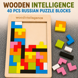 Wooden Intelligence 40 Pcs Russian Puzzle Blocks
