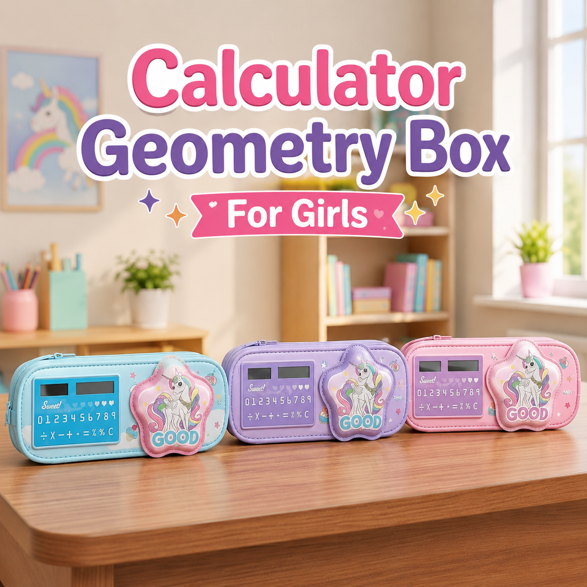 Calculator Geometry Box For Girls (JC-D28066)