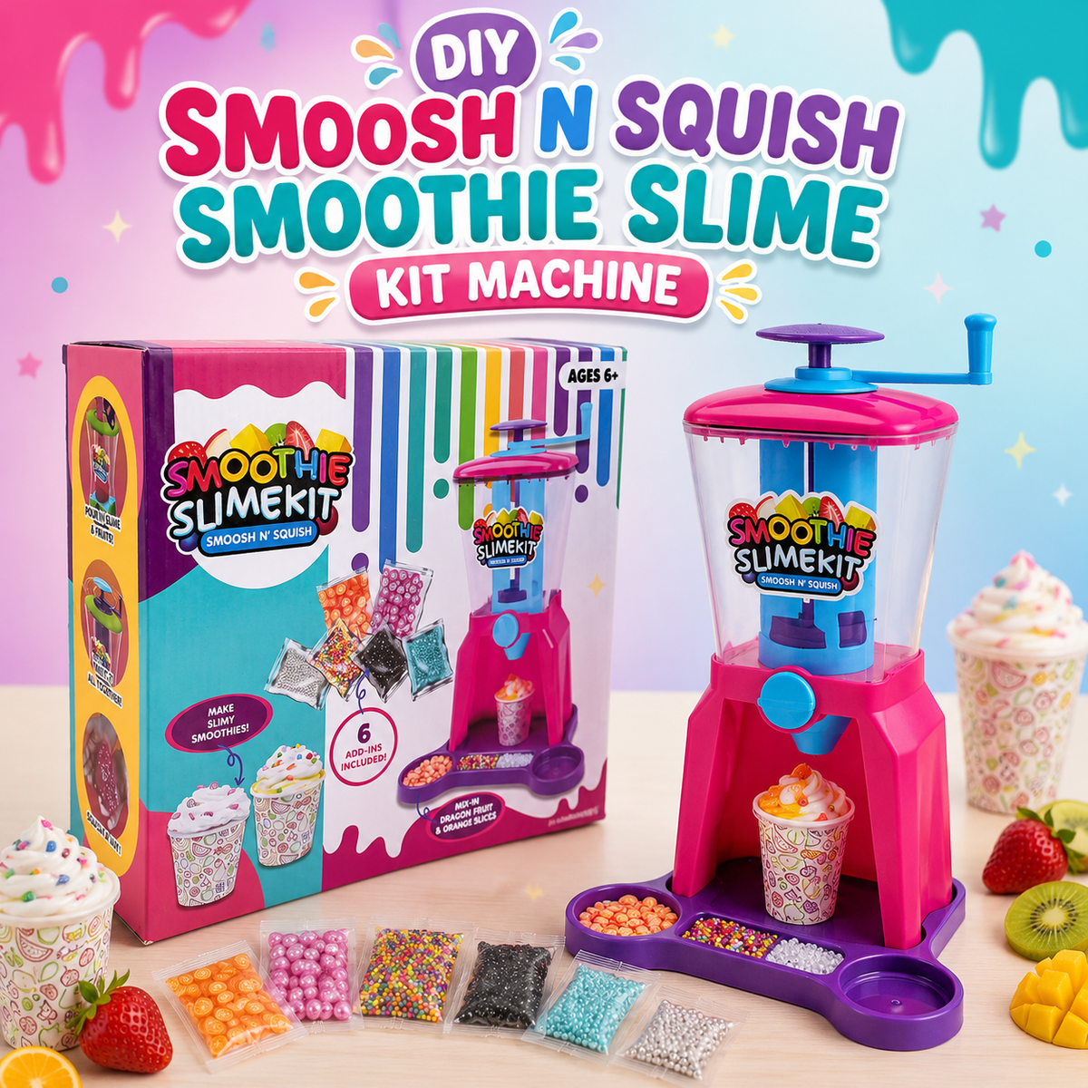 DIY Smoosh N Squish Smoothie Slime Kit Machine for kids (26021B)