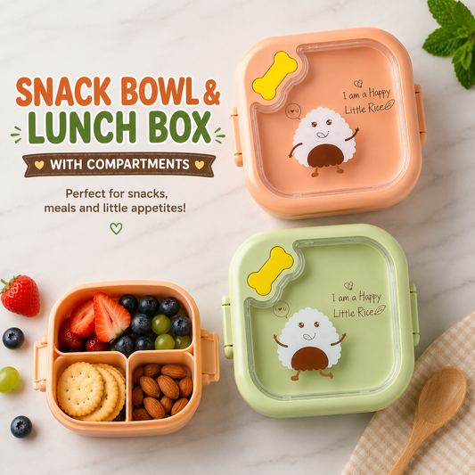 Snack Bowl & Lunch Box With Compartments For Kids 