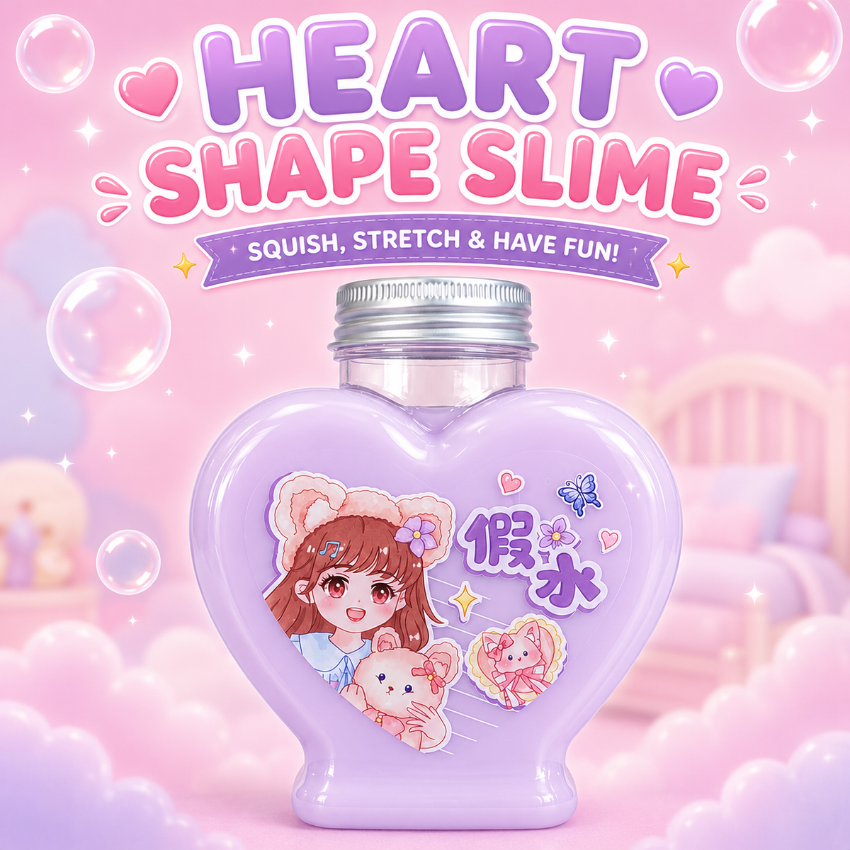 Heart Shape Slime For Kids (2222)