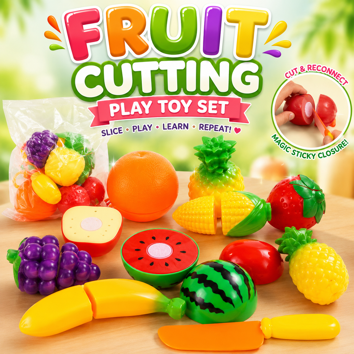 Fruit Cutting Play Toy Set for Kids (180A4)
