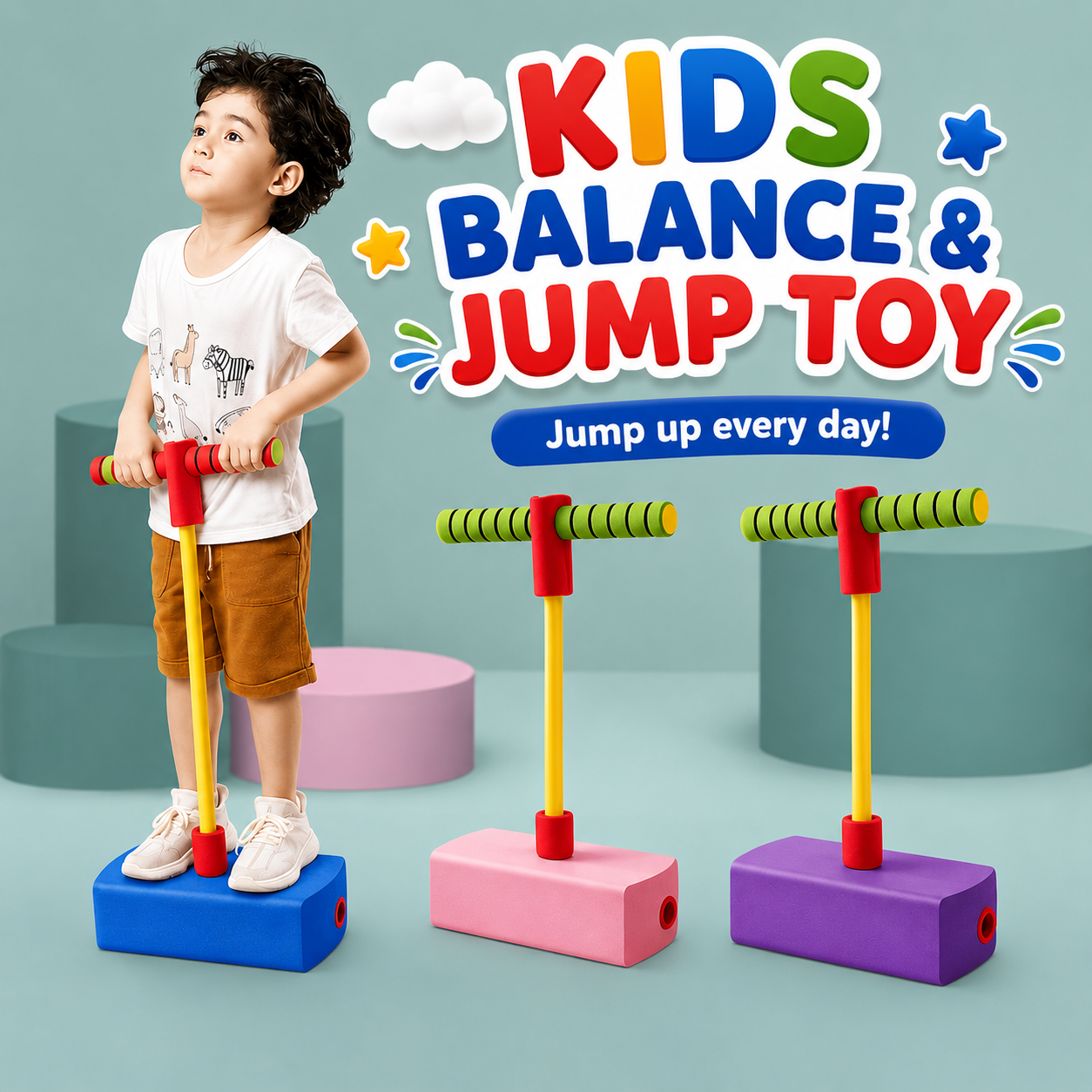 Kids Balance & Jump Toy – Grow Taller Frog Bouncer (ENJOY-S)