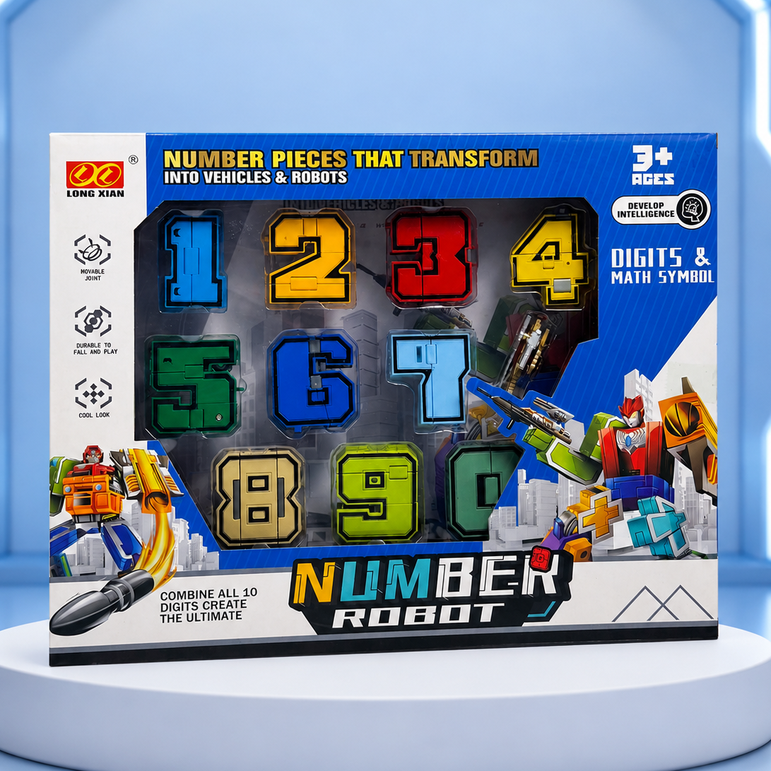 Transformer Robot With Number Figures (8 Pcs | 727-1)