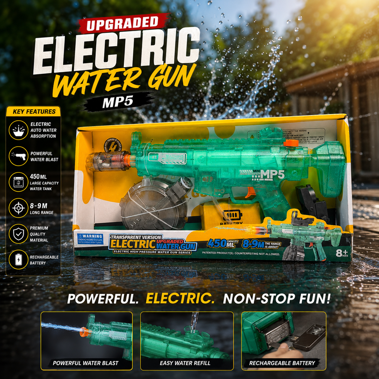 Electric High Pressure MP5 Water Gun (KB1381)