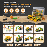 4 In 1 Construction Truck Toy Playset with Tools (90035-MR)