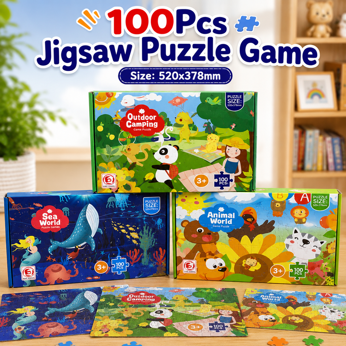 100 PcsPuzzle Game for Kids (Random Design | 8827)