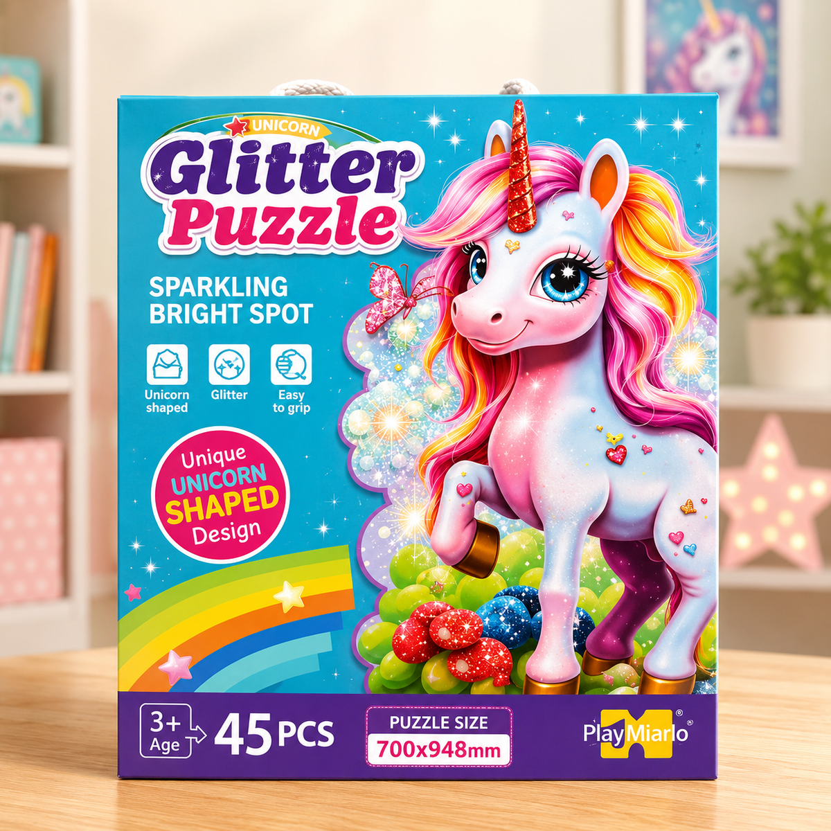45 Pcs Unicorn Glitter Puzzle For Kids (889)