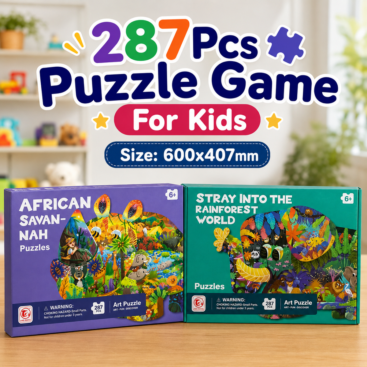 287 Pcs Animal Shaped Jigsaw Puzzle for Kids (Random | 8863)