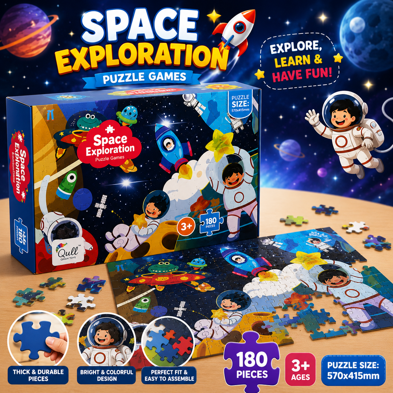 180 Pcs Educational Puzzle for Kids (Random | 8828)