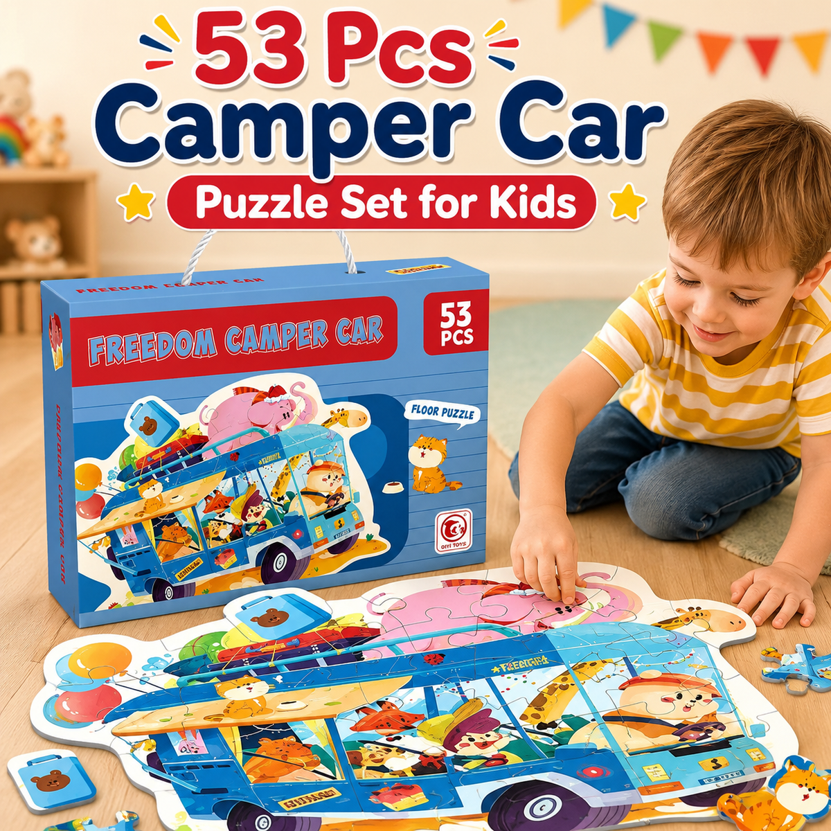 53 Pcs Camper Car Puzzle Set for Kids (88727)