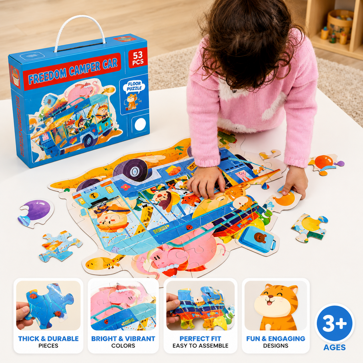 53 Pcs Camper Car Puzzle Set for Kids (88727)